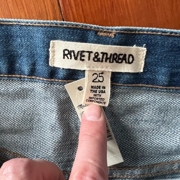 *NWT Madewell - Rivet & Thread High-Rise Slim Boyjeans - Size 25 - Picture 14 of 14